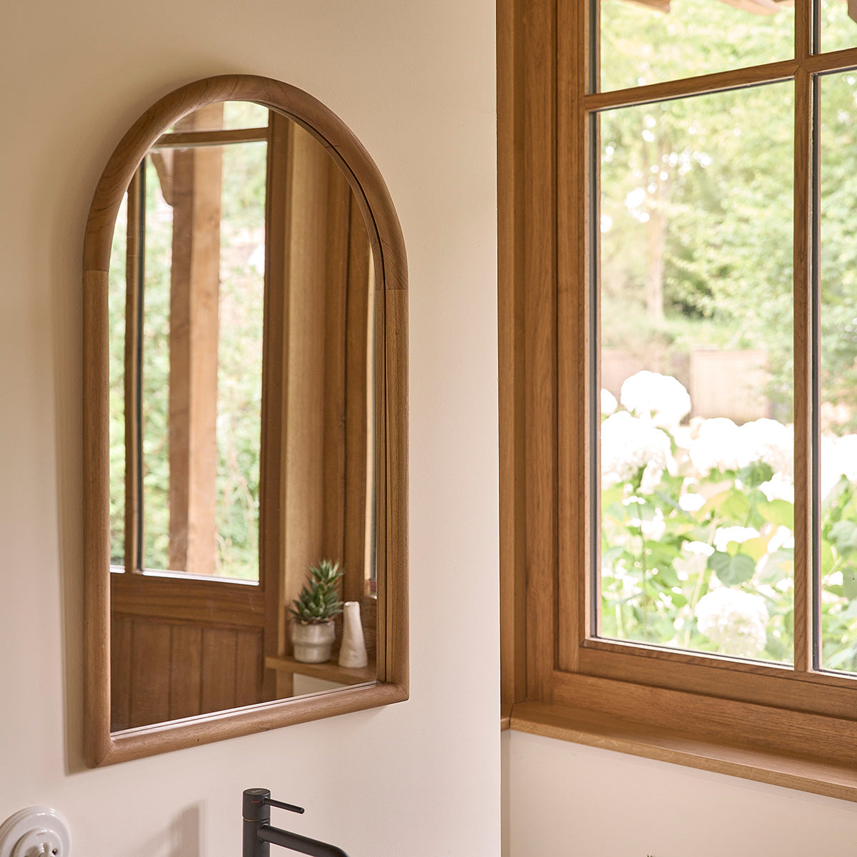 COLINE - Spiegel aus massivem Teakholz 80x50 cm